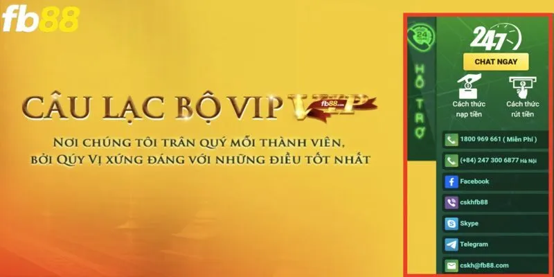 Cách thức liên hệ CSKH FB88