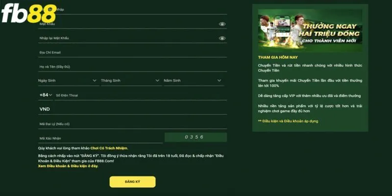 Hướng dẫn đăng ký FB88 